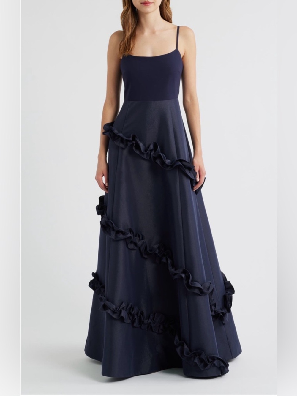 LIKELY - Alissa Ruffle Ballgown Navy Size 10